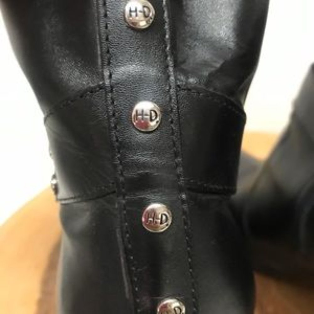 Harley Davidson Heeled Studded Leather Booties - Picture 3 of 5